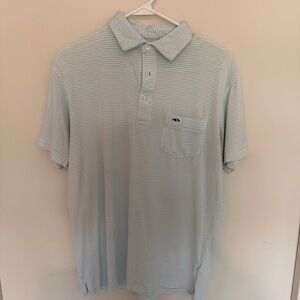 Classic Blue and White Striped Polo Shirt